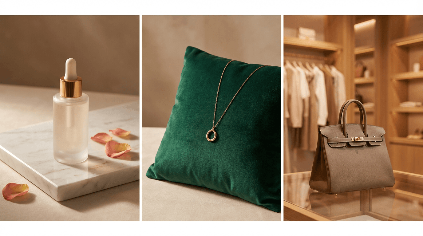 Product photos for cosmetics, jewelry and fashion: guide by category